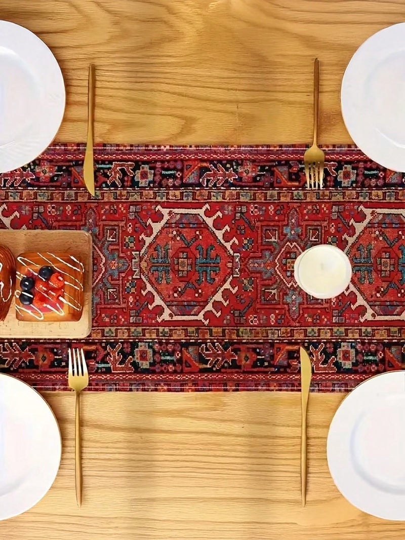 زينه رمضان مفرش طاولة تراثي بنقوش شرقية فاخرة مقاس 90×33 سم – زينه رمضان للمنازل و الحفلات - Image 4